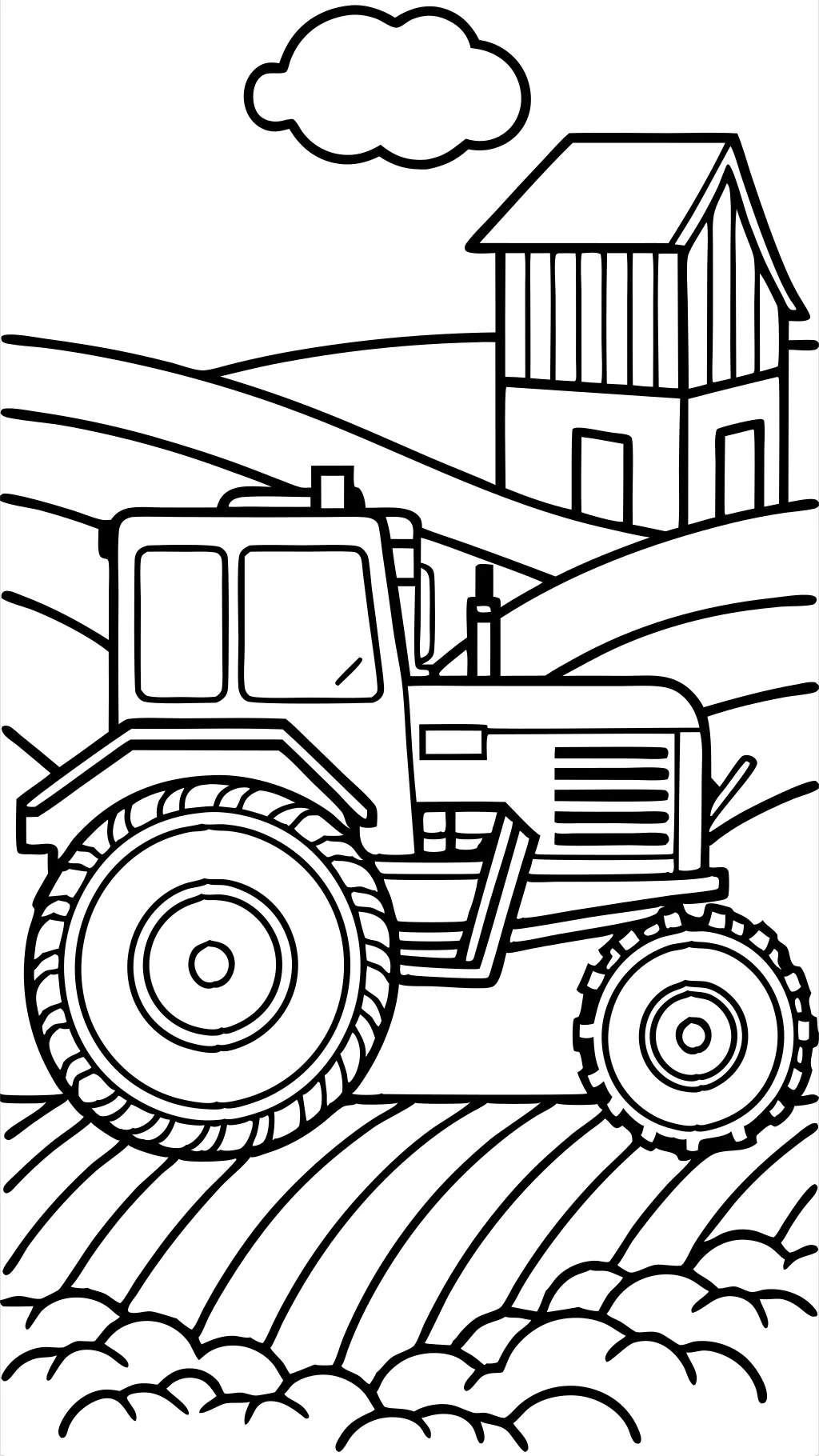 coloriage de tracteur de cas